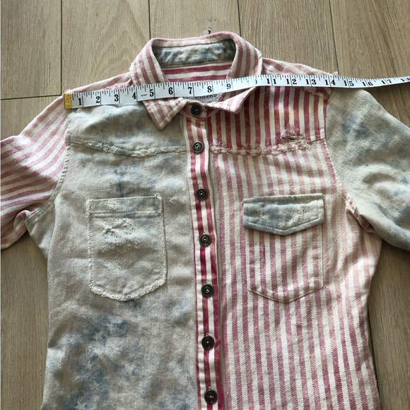 Free People We The Free Americana Distressed Button Down Shirt Size XS - Picture 10 of 15